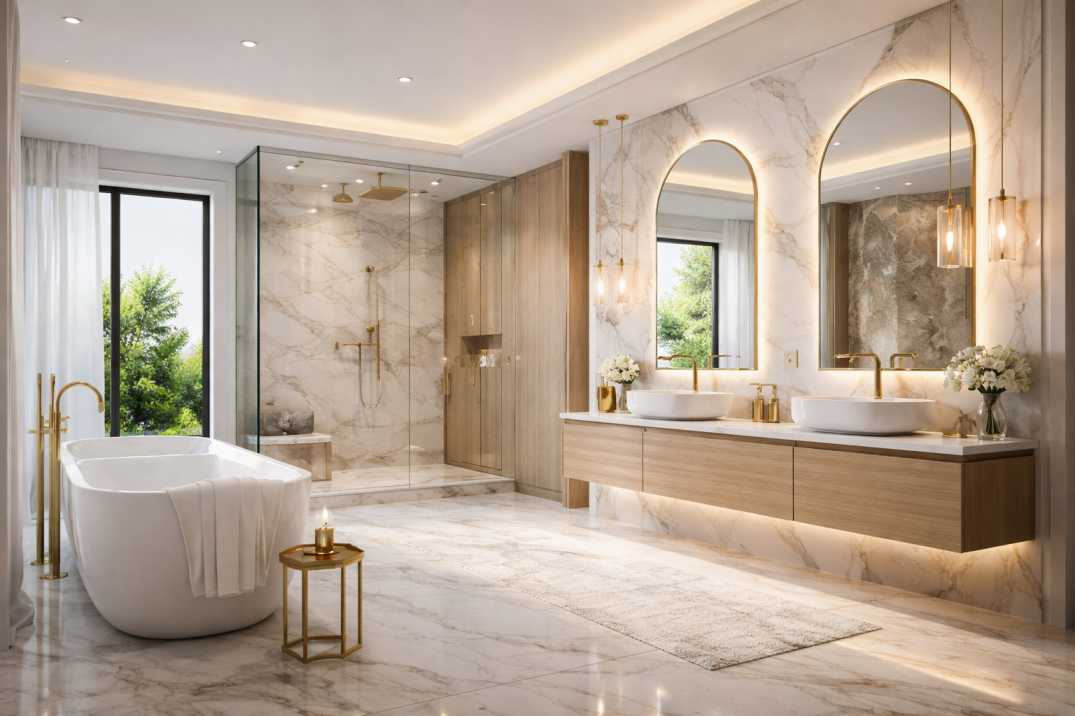Custom Luxury Bathroom Ideas & Trends 2026